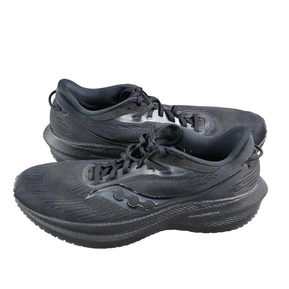 Mens Saucony Shoes Size 11 Black PWRRUN+ Sneaker‎ Cushioned Athletic S20881-12